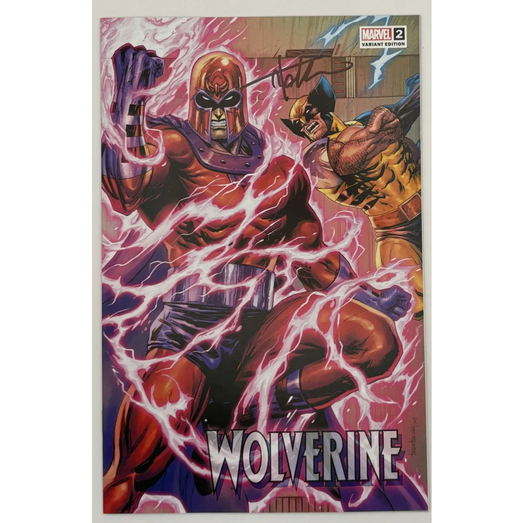 Signed Marvel Wolverine comic book featuring Tyler Kirkham Connecting Cover art