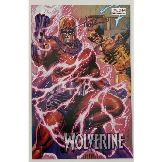 Signed Marvel Wolverine comic book featuring Tyler Kirkham Connecting Cover art