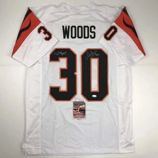 White custom jersey signed by a player from a professional sports league