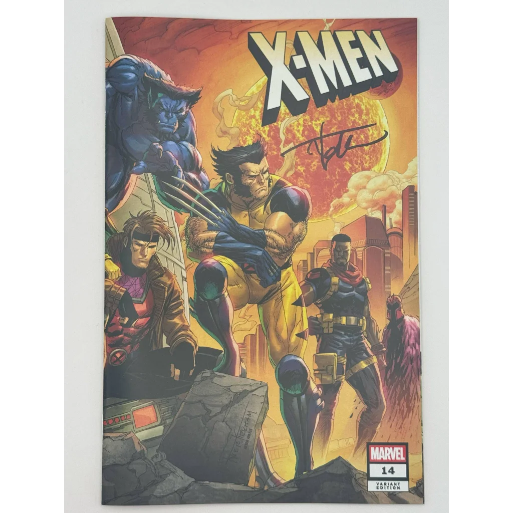 Signed X-Men #14 comic Tyler Kirkham cover with Wolverine and signature, exclusive variant