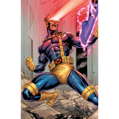 Cyclops firing optic blast on SIGNED X-MEN #6 Tyler Kirkham connecting cover virgin var