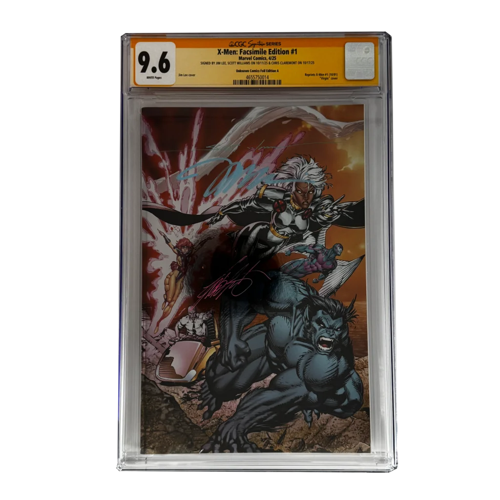 Signed Jim Lee X-Men Facsimile Edition #1 CGC graded comic in case