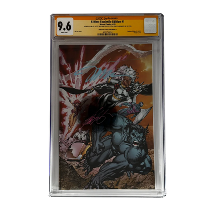 Signed Jim Lee X-Men Facsimile Edition #1 CGC graded comic in case