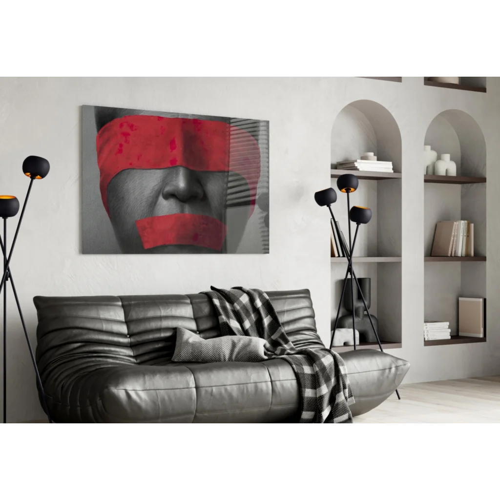 Bold Red Tape Portrait Canvas Wall Art Print | Contemporary Home Wall Art | vintageantiquesgifts.com