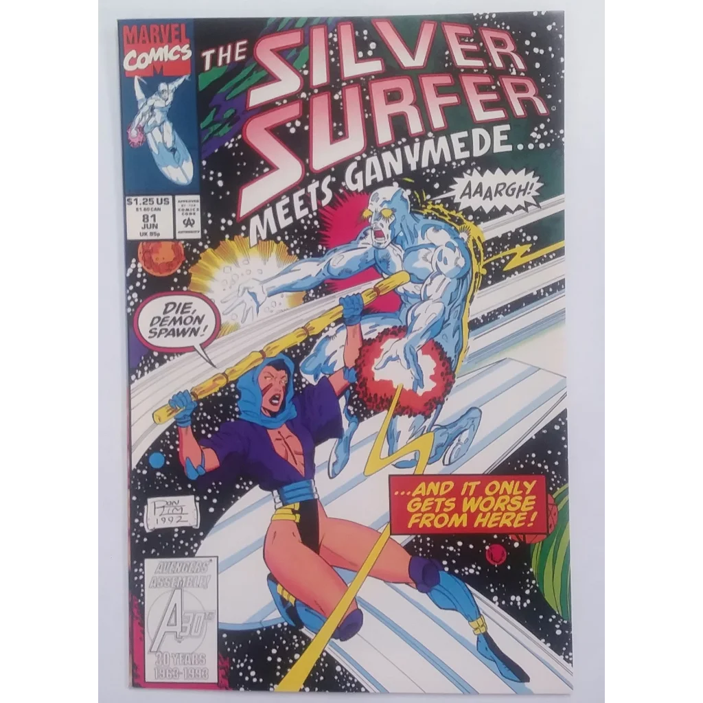 Silver Surfer Marvel Comics Issue 81 epic battle with Tyrant cameo