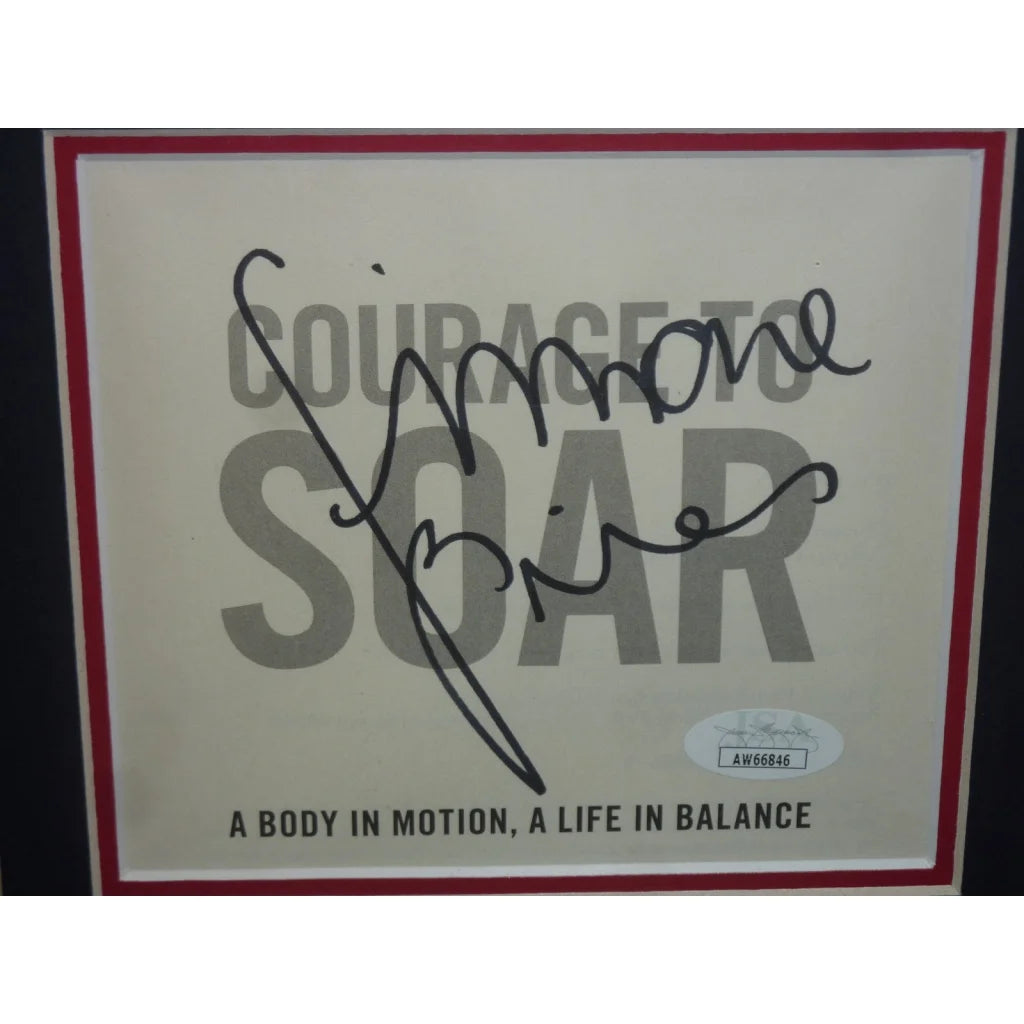 Simone Biles autograph deluxe framed with signed Courage to Soar poster