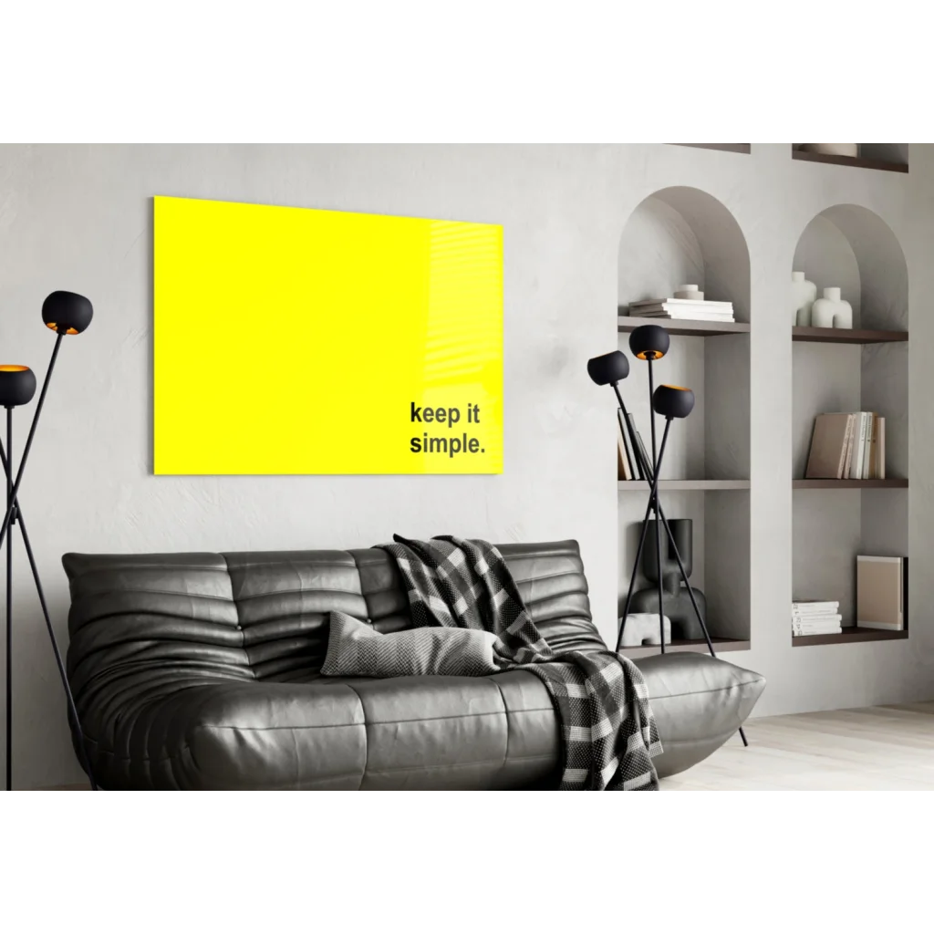 Keep It Simple Yellow Canvas Wall Art Print | Contemporary Home Wall Art | vintageantiquesgifts.com