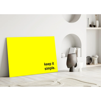 Keep It Simple Yellow Canvas Wall Art Print | Modern Wall Art Decor | vintageantiquesgifts.com