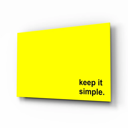 Keep It Simple Yellow Canvas Wall Art Print | Insigneart USA | vintageantiquesgifts.com