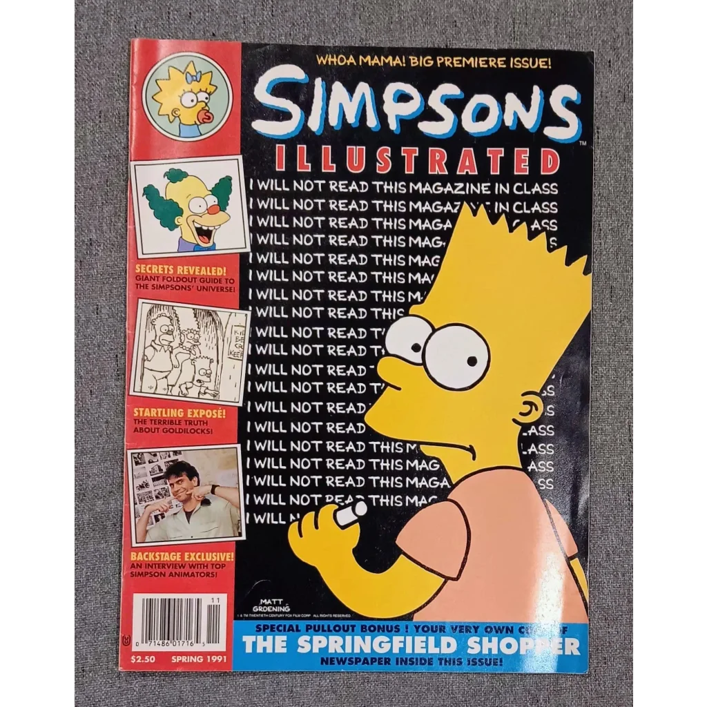 Bart Simpson cover on 1991 Simpsons Illustrated Magazine