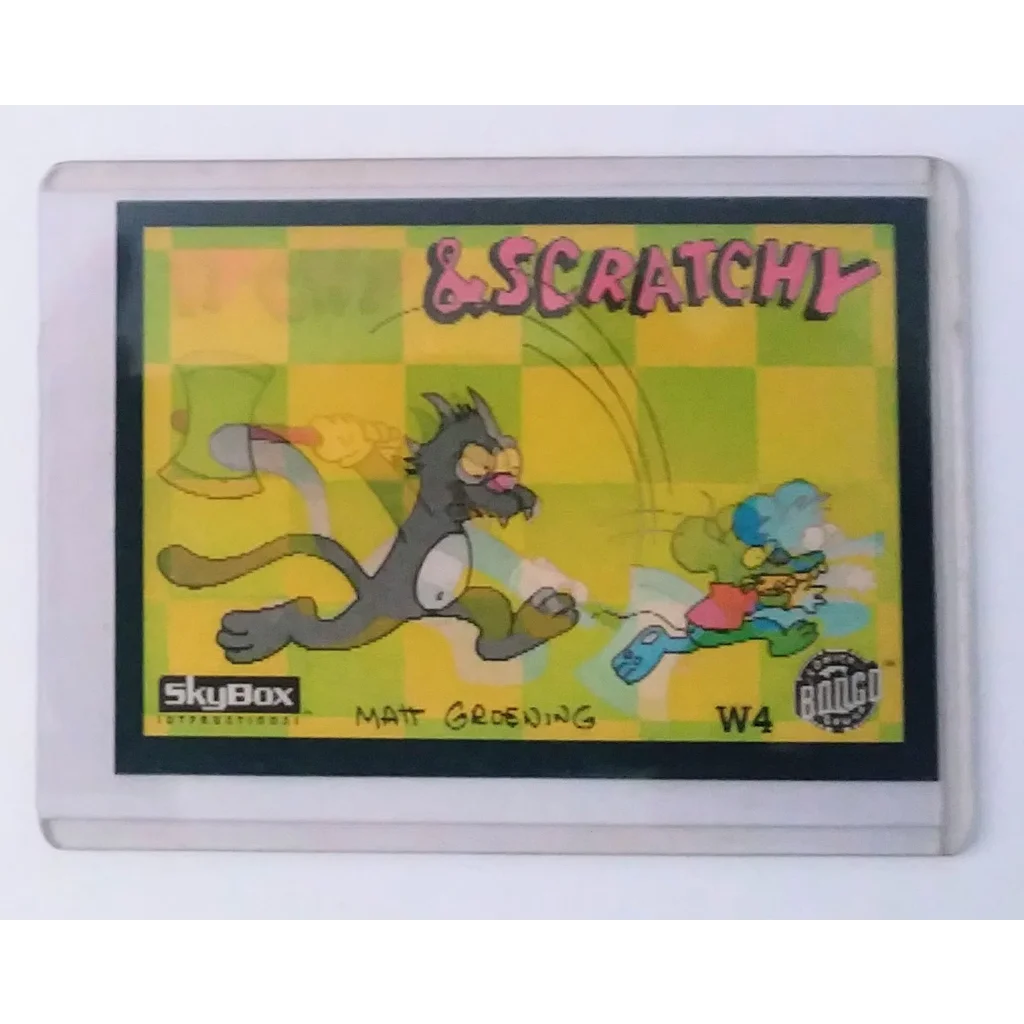 Yellow Scratchy Wiggle lenticular trading card 1993 Skybox chase variant