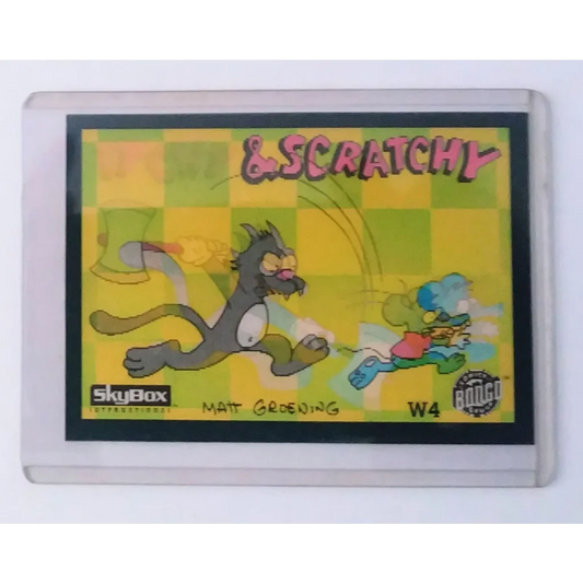 Yellow Scratchy Wiggle lenticular trading card 1993 Skybox chase variant