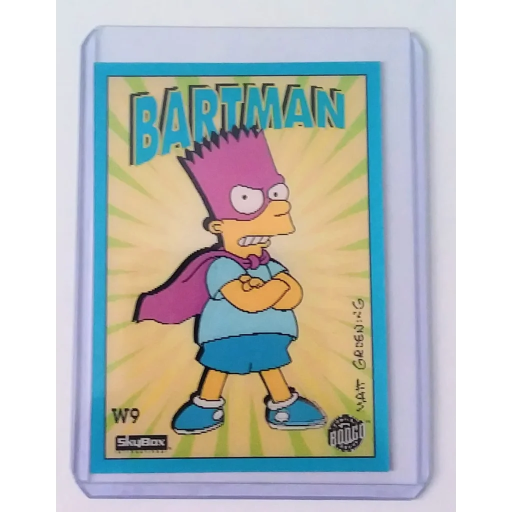 1993 Skybox Bartman Wiggle trading card with purple blue design