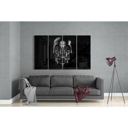 Stunning Reflective Skull Glass Wall Art Canvas Panels | Modern Wall Art Decor | vintageantiquesgifts.com