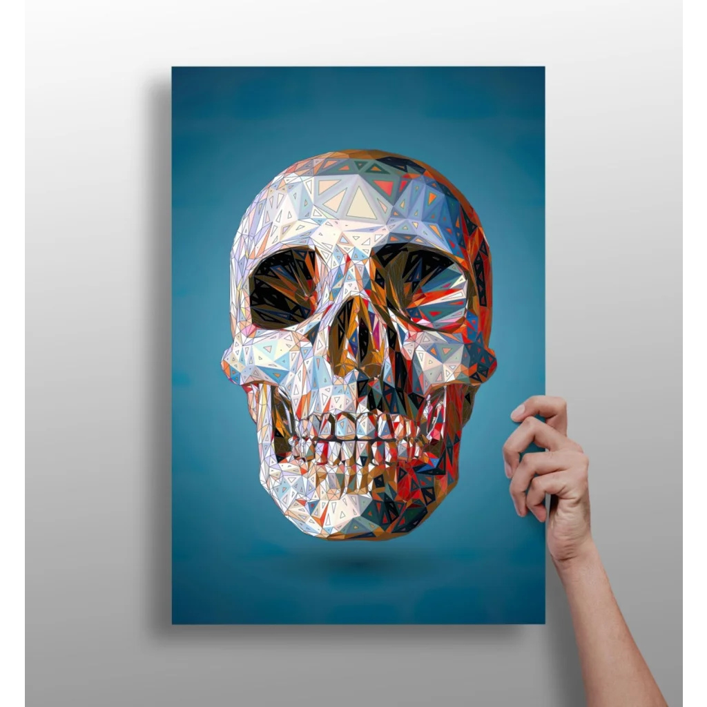 Geometric Skull Insigne Aluminum Prints in Vivid Colors | Insigneart USA | vintageantiquesgifts.com