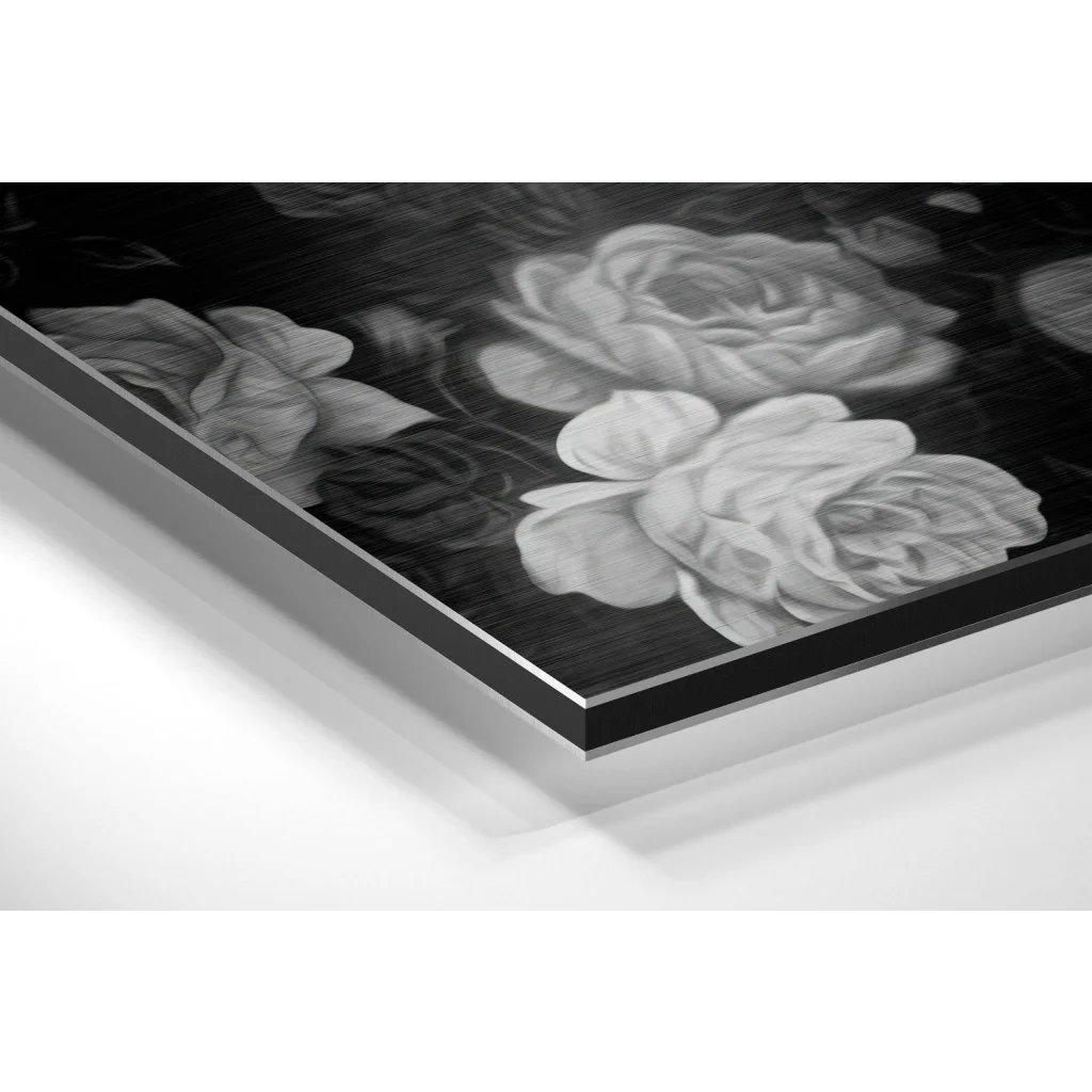 Glass Wall Art Stunning brushed aluminium dibond floral skull wall art print