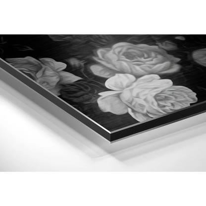 Stunning Brushed Aluminium Dibond Floral Skull Wall Art | Glass Wall Art Print | vintageantiquesgifts.com