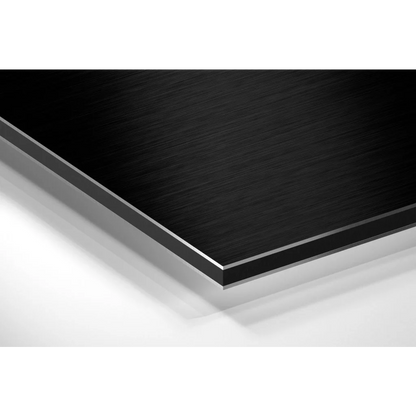 Sleek geometric skull art on brushed aluminium dibond panel