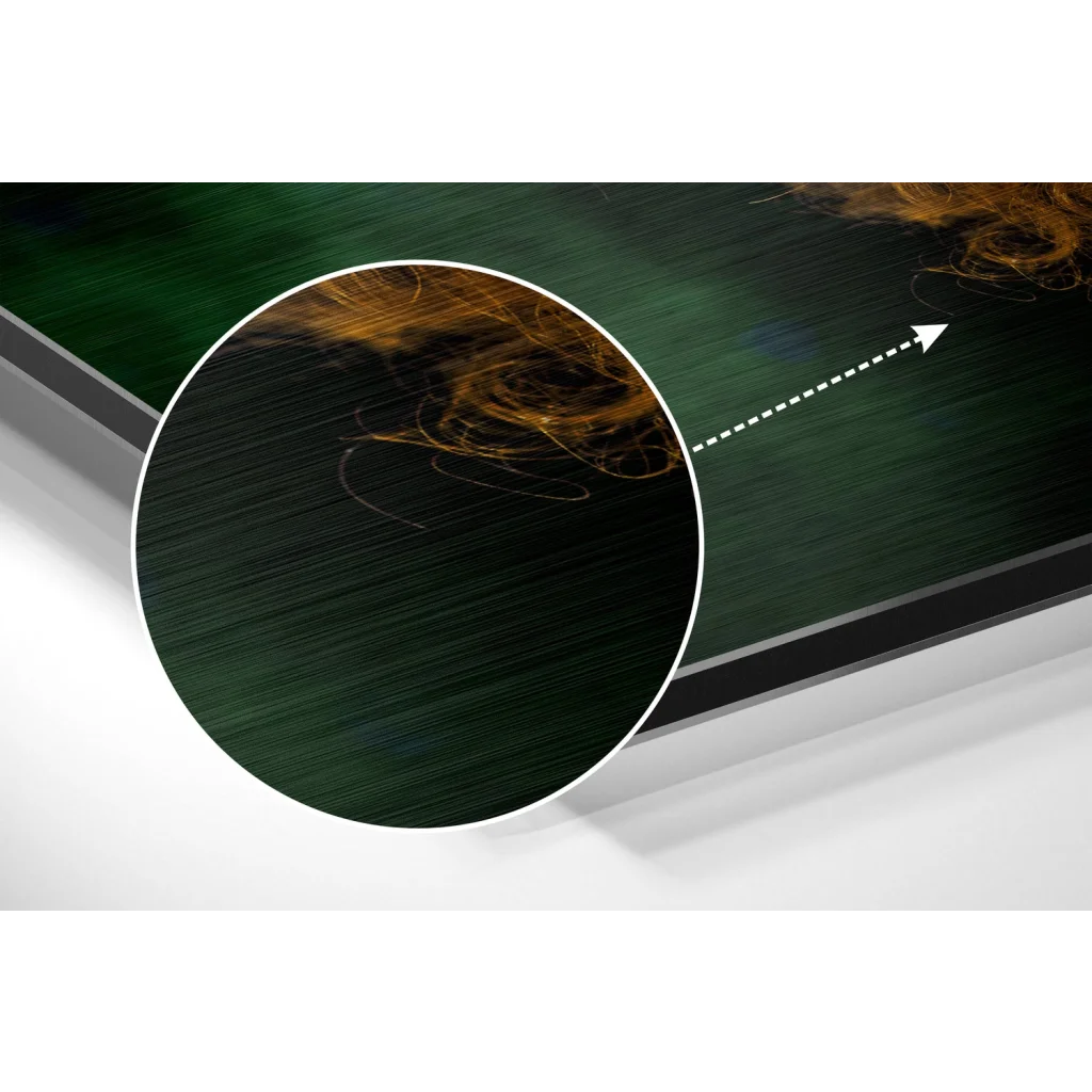 glass wall art Green watercolor skull clown art on brushed aluminium dibond canvas