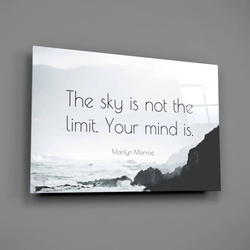 Black-and-white Sky Is Not The Limit glass wall art canvas print
