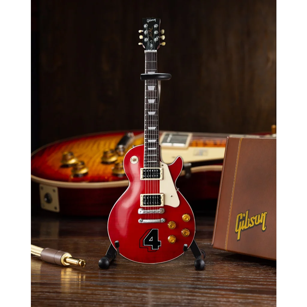 Red Slash Signature Les Paul Standard mini guitar with black hardware
