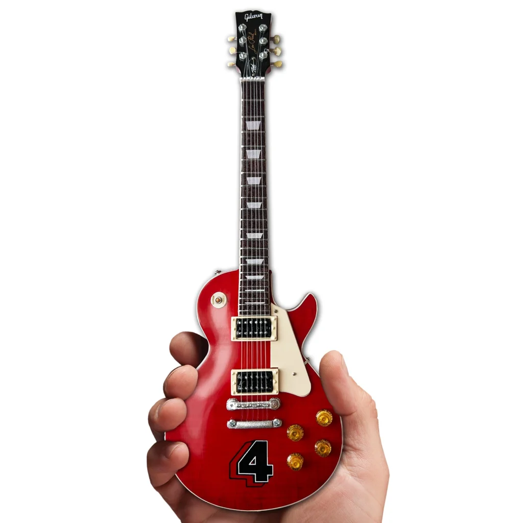 Red Slash Signature Les Paul Standard mini guitar with gold hardware