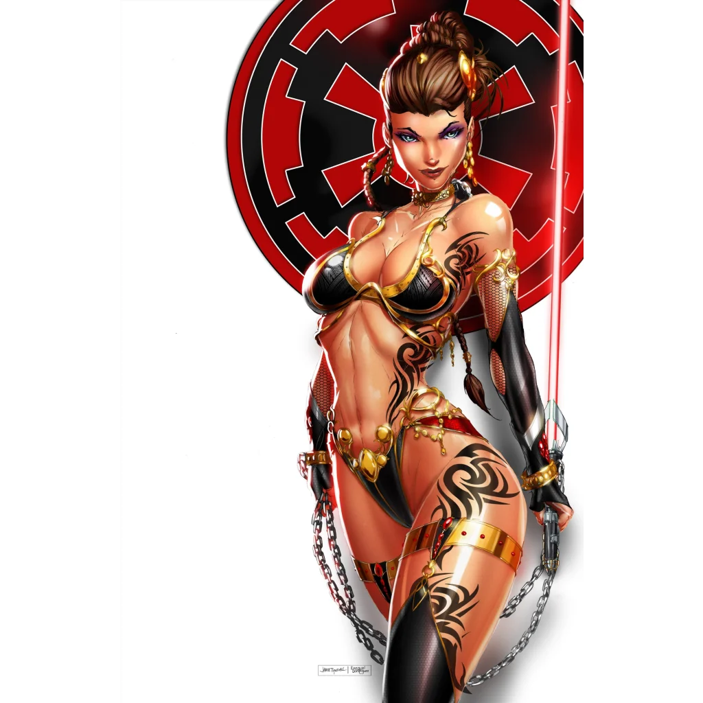 Black and gold Slave Princess Chained Sith sketch cover comic art