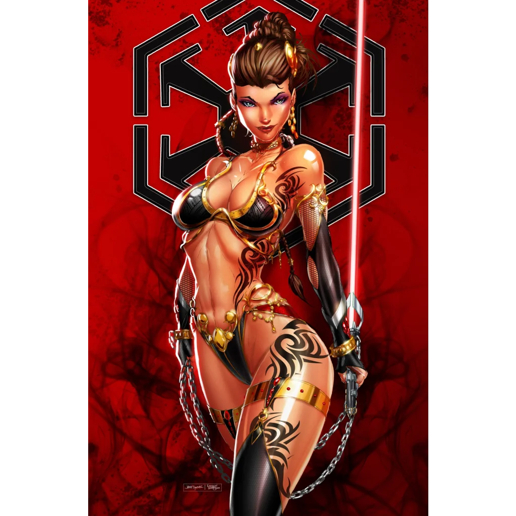 Black and gold Slave Princess Chained Sith Virgin fantasy armor comic cover