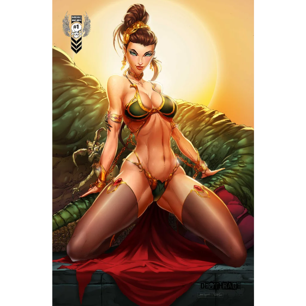 Golden dragon wings bikini top in Slave Princess Jedi cosplay trade exclusive