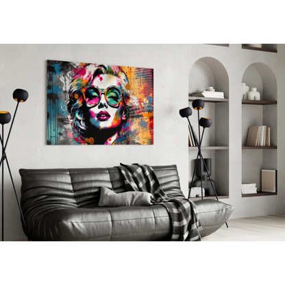 Marilyn Monroe Pop Art Canvas Wall Art With Bold Color Splashes | Contemporary Home Wall Art | vintageantiquesgifts.com