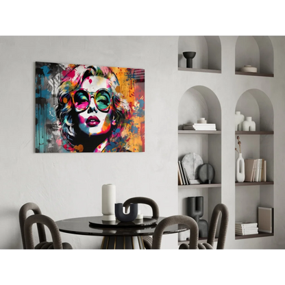 Vibrant Marilyn Monroe pop art wall art canvas with bold color splashes