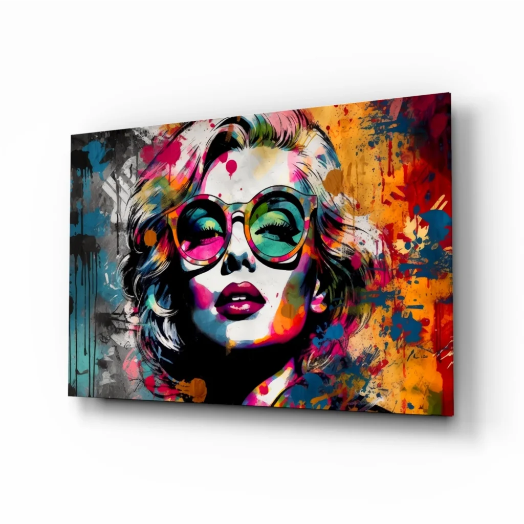 Marilyn Monroe Pop Art Canvas Wall Art With Bold Color Splashes | Insigneart USA | vintageantiquesgifts.com