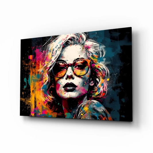 Bold Pop Art Portrait Wall Art Canvas with Neon Color Splash | Insigneart USA | vintageantiquesgifts.com