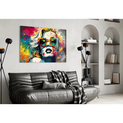 Marilyn Monroe Pop Art Canvas Wall Art with Rainbow Sunglasses | Contemporary Home Wall Art | vintageantiquesgifts.com