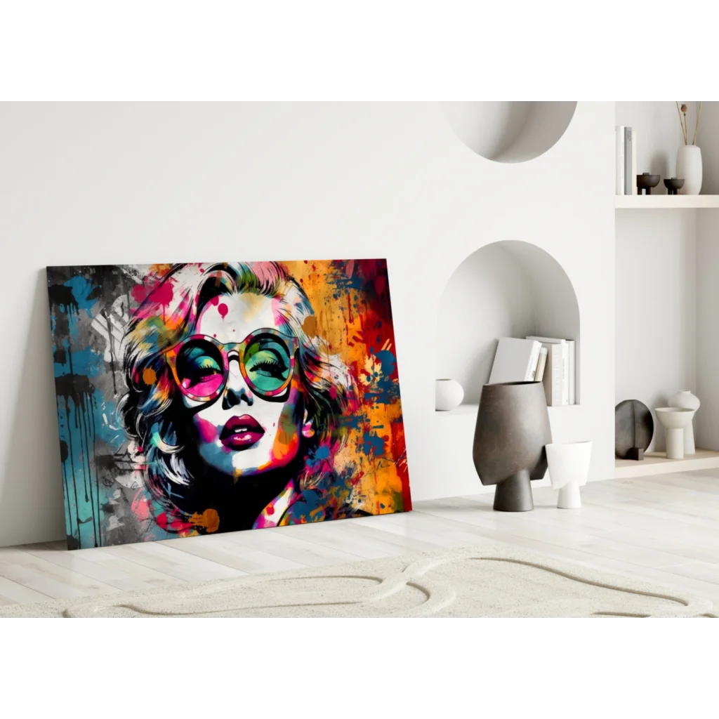 Marilyn Monroe Pop Art Canvas Wall Art With Bold Color Splashes | Modern Wall Art Decor | vintageantiquesgifts.com