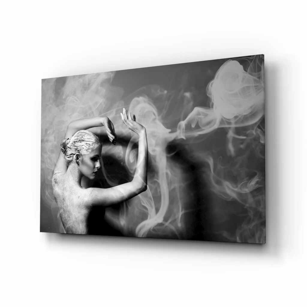 Dancer in Smoke Canvas Wall Art Black and White Motion Print | Insigneart USA | vintageantiquesgifts.com