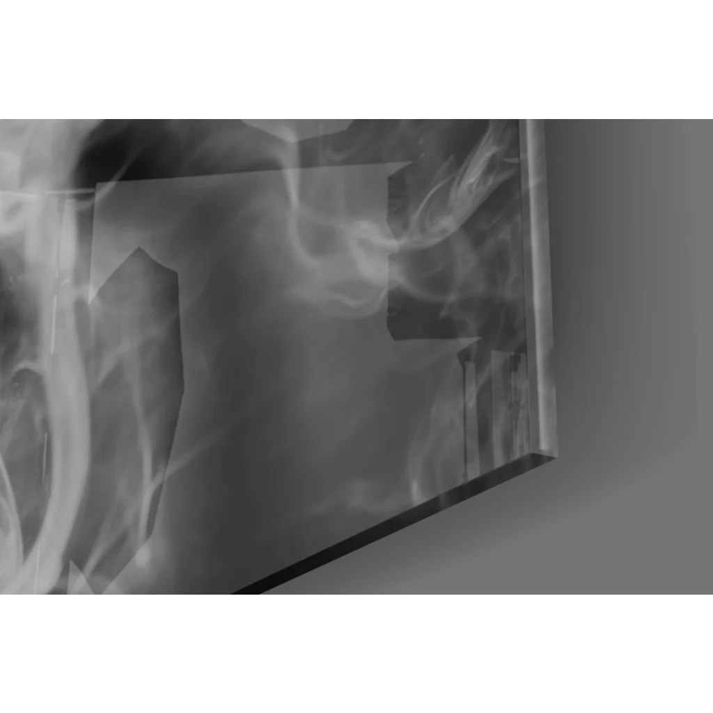 Black and white dancer in smoke abstract canvas wall art print