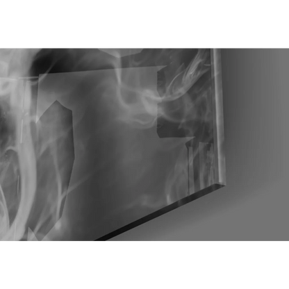 Black and white dancer in smoke abstract canvas wall art print