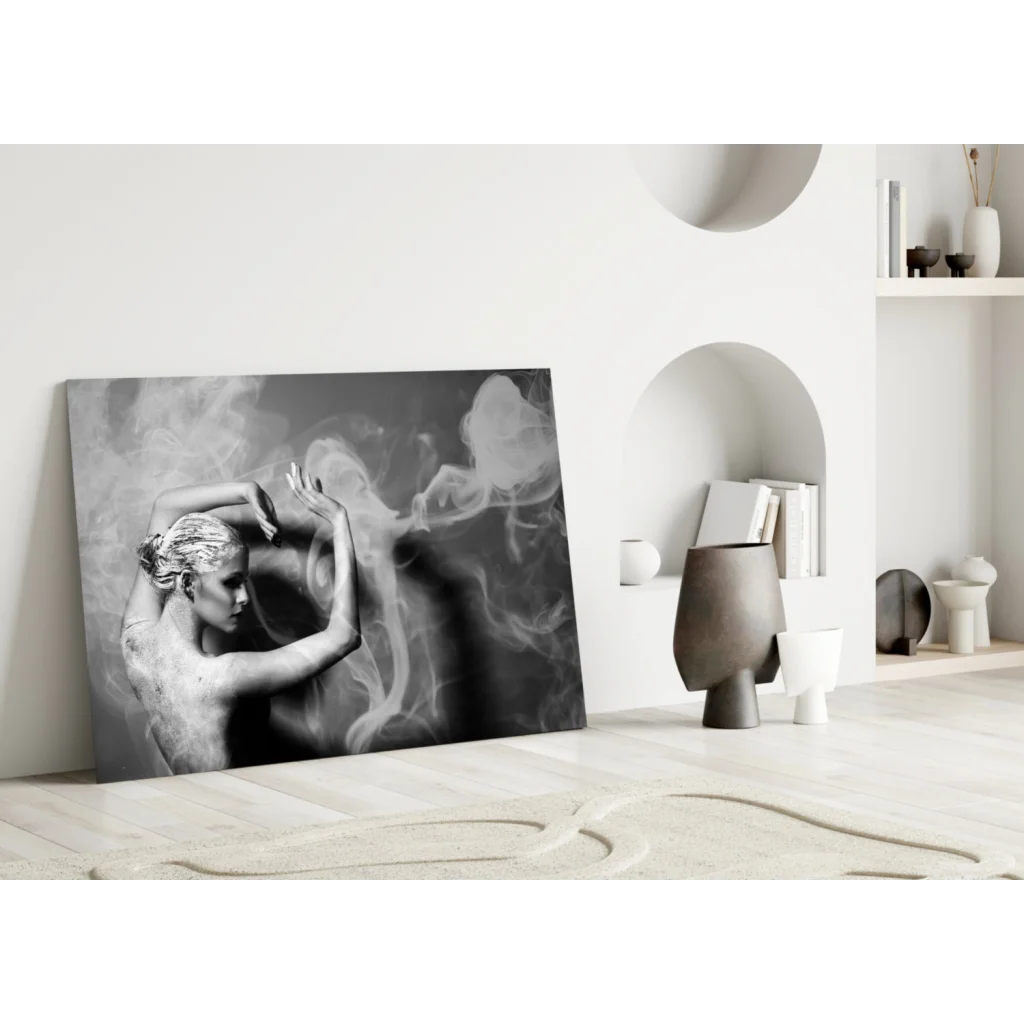 Dancer in Smoke Canvas Wall Art Black and White Motion Print | Modern Wall Art Decor | vintageantiquesgifts.com
