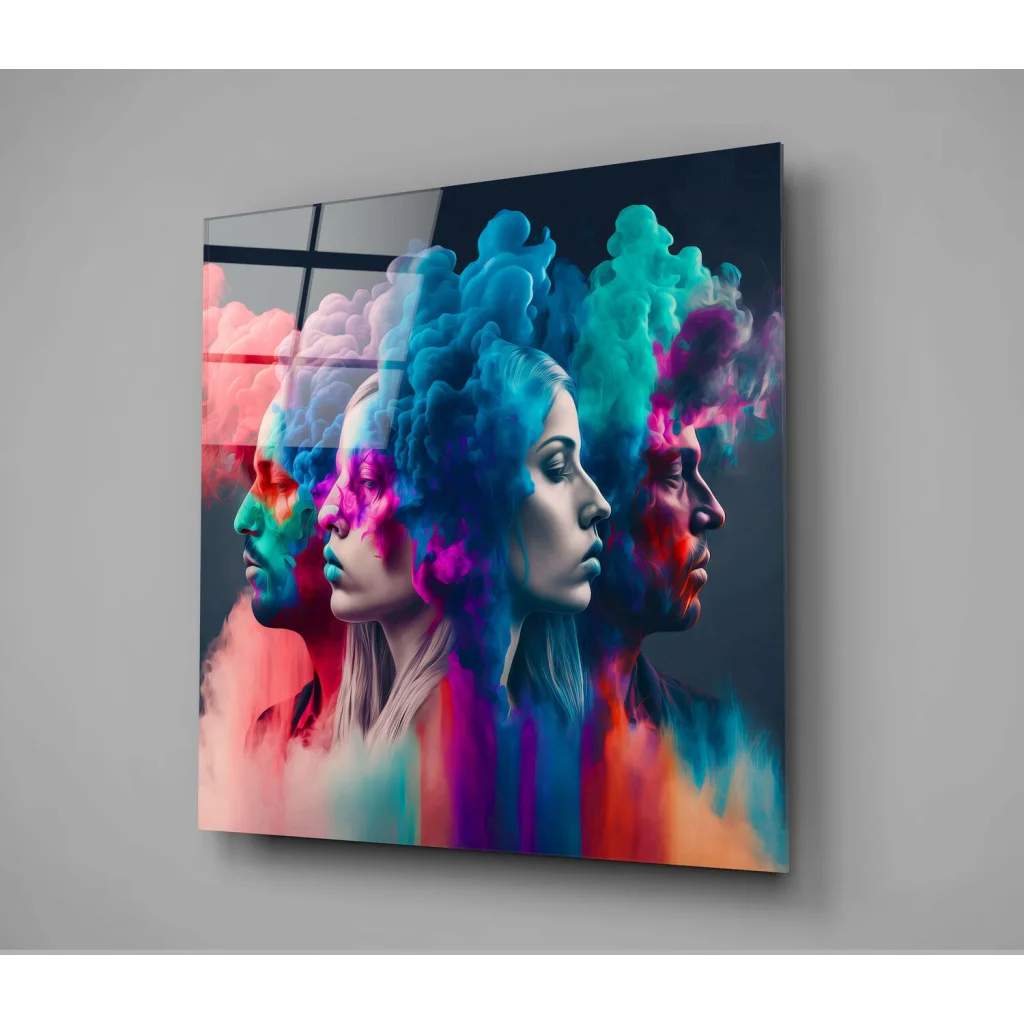 Stunning Glass Wall Art with Bold Abstract Colors | Glass Wall Art Print | vintageantiquesgifts.com