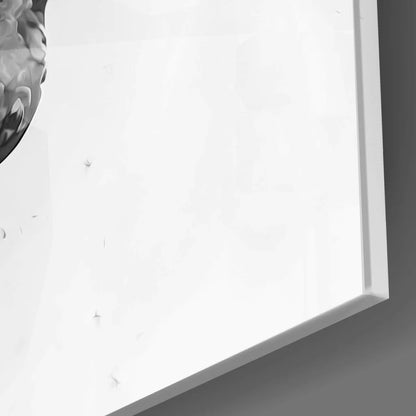 Stunning abstract portrait glass wall art with swirling dark patterns