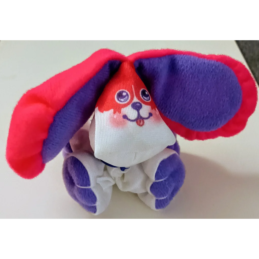 Smooshees Cuddler Companion Neptune purple plush dog toy with pink accents