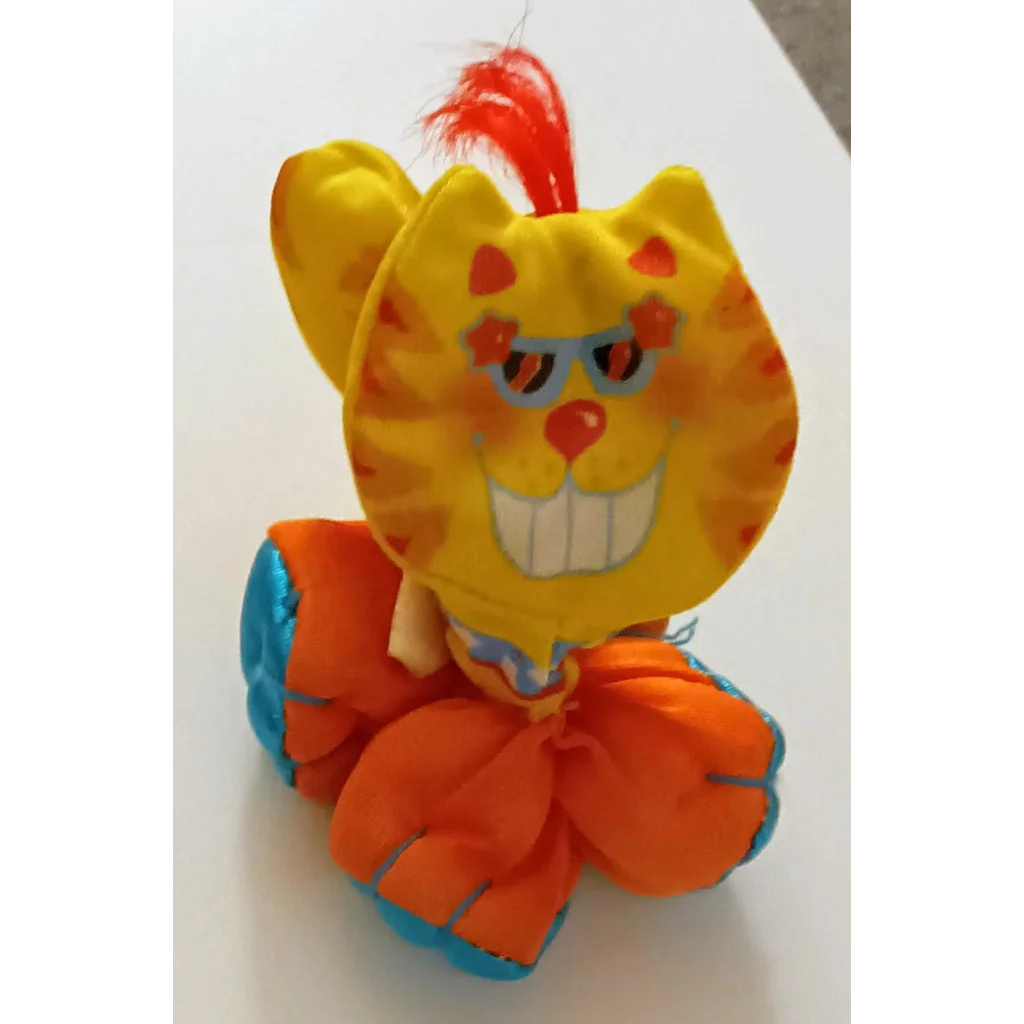 Smooshees Smugglers Kitten Kaboodle yellow plush cat toy with accents