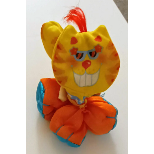 Smooshees Smugglers Kitten Kaboodle yellow plush cat toy with accents