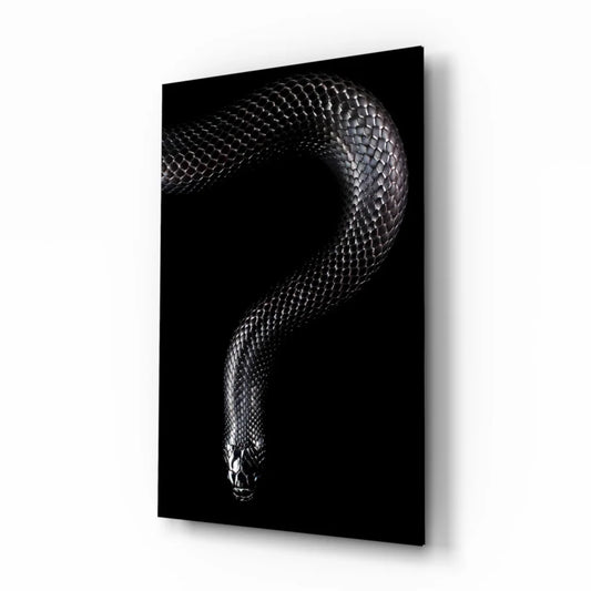 Stunning Black Snake Glass Wall Art with Glossy Scales | Insigneart USA | vintageantiquesgifts.com