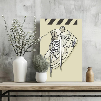 Stylized Air Jordan 1 sneaker on insigne aluminum print