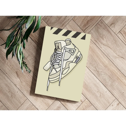 Insigne aluminum print of black line-art Air Jordan 4 sneaker