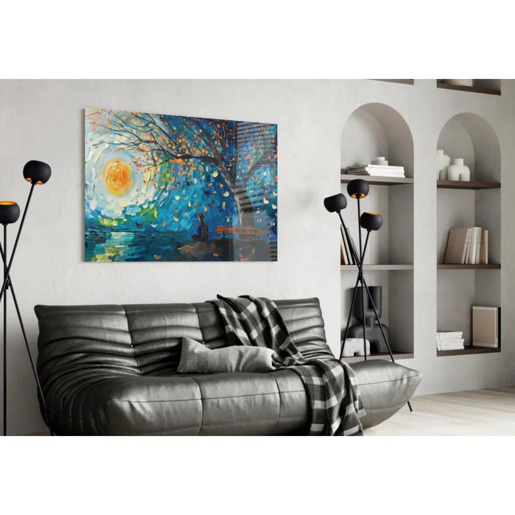 Starry Tree Autumn Impressionist Canvas Wall Art | Contemporary Home Wall Art | vintageantiquesgifts.com
