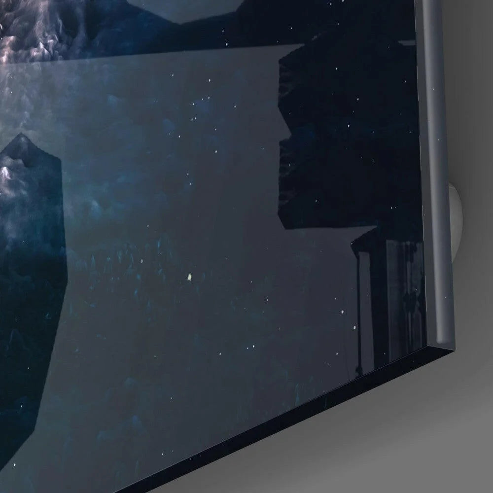Stunning Spiral Galaxy Glass Wall Art With Cosmic Nebula Glow | Modern Wall Art Decor | vintageantiquesgifts.com