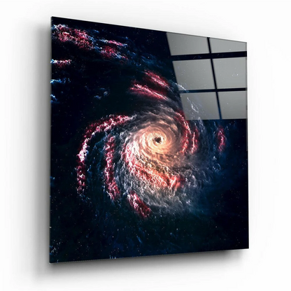 Stunning Spiral Galaxy Glass Wall Art With Cosmic Nebula Glow | Insigneart USA | vintageantiquesgifts.com